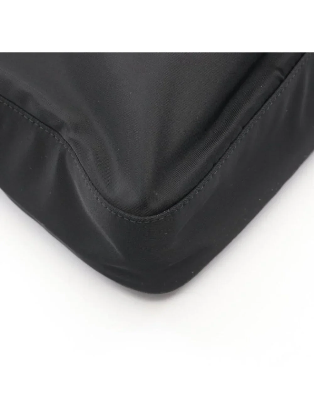 Prada Shoulder Bag Tessuto Bacheli Black Nylon Leather Triangle Logo Chain